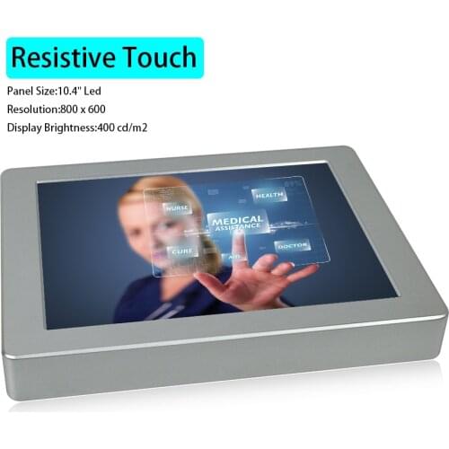 10.4" fanless mini pc aluminum full sealed thin profile ip68 waterproof rated Celeron 3855U CPU mSATA resistive touch panel pc