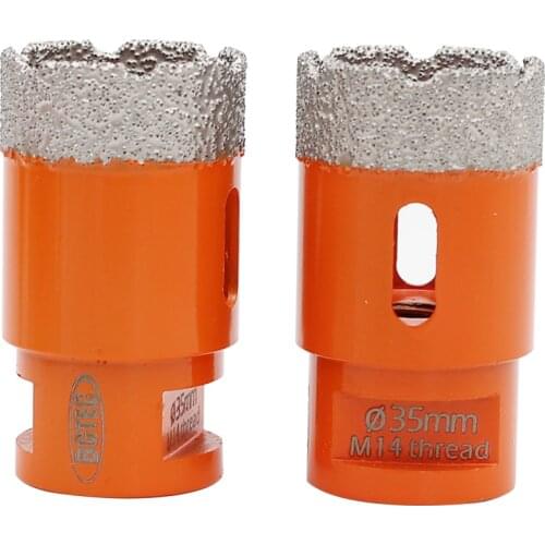 BGTEC 2pcs Dia35mm Vacuum brazed diamond drilling bits M14 diamond drill bits granite marble ceramic hole saw