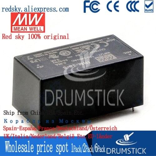 Nice MEAN WELL 2Pack IRM-15-5 5V 3A meanwell IRM-15 5V 15W Single Output Encapsulated Type
