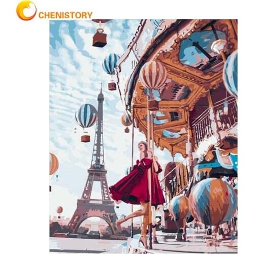 CHENISTORY Playground Woman Figure Painting By Numbers For Adults Children 60x75cm Frame On Canvas Home Living Room Artcrafts