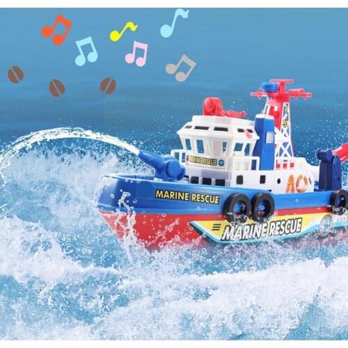 Childrens Model Toy Electric Fire Boat With Music Light Childrens Spray Toy Toy Water Bath Will Water And Electric C8D5
