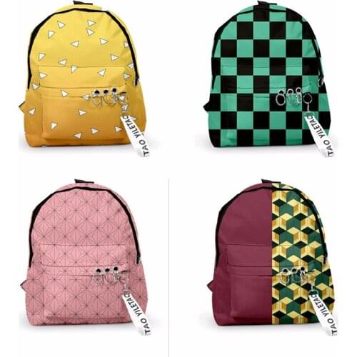 Anime Demon Slayer Tanjirous laptop backpack Kazuma Nidouzi girl travel bag canvas bag My wife Zenyi printed school bag