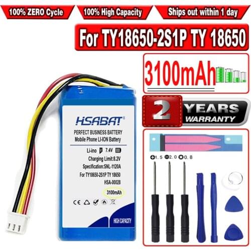 HSABAT 3100mAh Battery for TY18650-2S1P TY 18650 LI-ION
