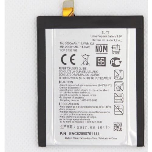 ISUNOO 2pcs/lot 3000mah Mobile Phone Battery BL T7 For LG G2 LS980 VS980 D800 D801 D802 Replacement Batteries