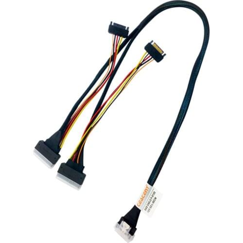 Ceacent Slim sas Cable X8 SFF8654 to 2*SFF8639 Slim sas to NVMe U.2 ,100 CM
