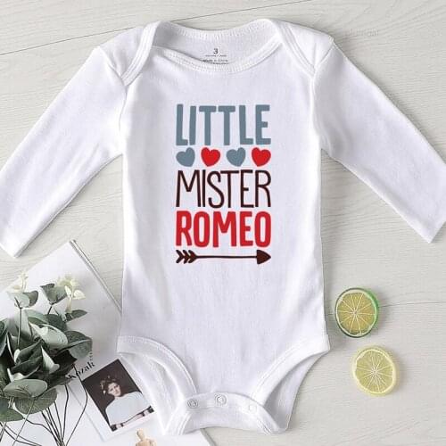 Clothing for Newborns Toddler Jumpsuits Kids Outfits Love Printing Little Mister Romeo Newborn Baby Winter Clothes Rompers