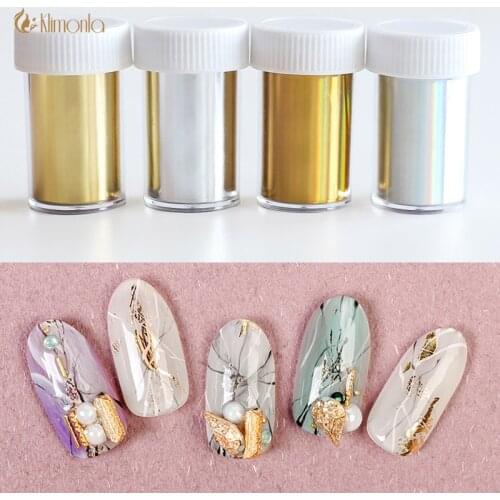 2pcs Laser Sliver Gold Nail Foils 4 Colors Transfer Nail Art Stickers DIY Star Paper Holographic Nail Decoration Manicure Tools