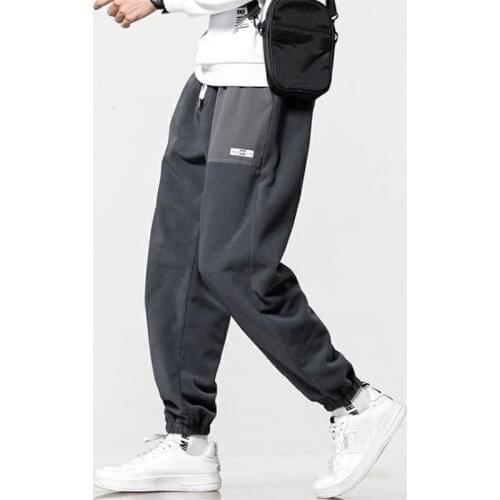 2020 Loose Harem Jogging Pants For Men Winter Big Size Fleece Warm Long Pants Mid-Waist Outdoor Comfortable Pantalons Hommes