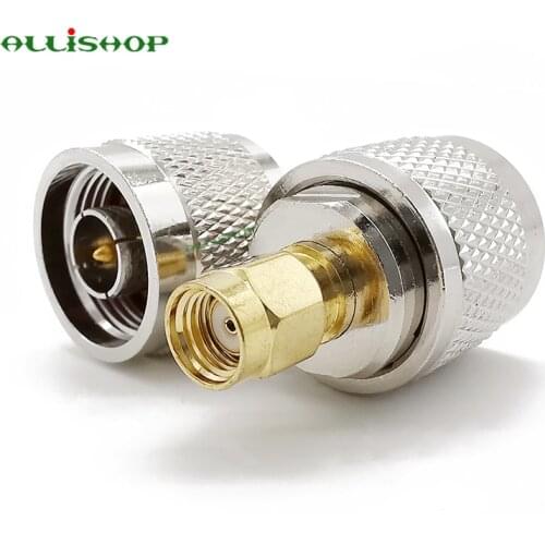 N Male to RP-SMA Male Jack Center RF Connector Adapter RP SMA Plug to N Plug for Mobile Signal Booster Antennas Coaxial Cables