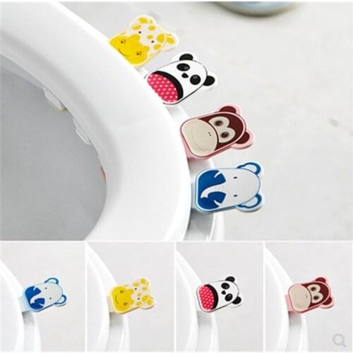 New 1PCS Creative cute animal Portable Toilet Lid Device Toilet Set Potty Ring Handle Bathroom Products Toilet Cover Accessories