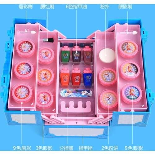 2019 New Disney childrens cosmetics box set play toy Princess makeup box safe toy cosmetic box Christmas gift
