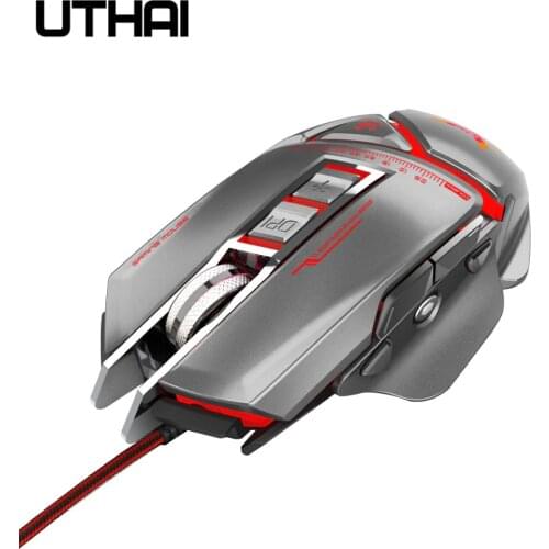 UTHAI DB31 New 11-key game dazzling macro programming mouse free to disassemble breeding block grip 3200dpi adjustable