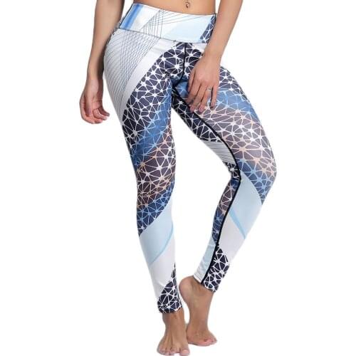New Womens Yoga Fitness Leggings S To 3xL Blue Stars Striped Jogging Girls Yoga Pants Plus Size Outfit Big Size 3 Patterns