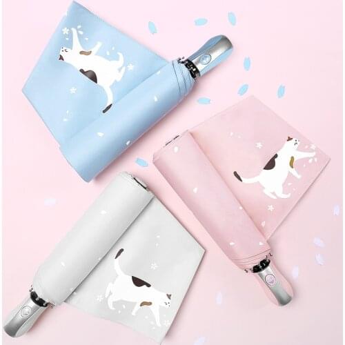 New Automatic Folding Umbrella for women Creative Handle Design Five-Folding Umbrella