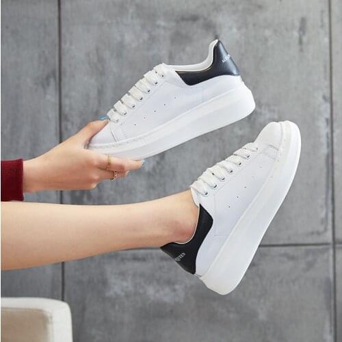 Genuine leather white shoes women 2021 summer new thin spring and autumn big white thick-soled shoes spring sports shoes sneaker