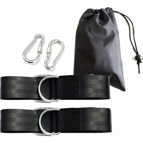 Camping Extension Rope Hammock Straps Swing Nylon Outdoor Tactical Backpack Bag Strap Carabiner Outdoor Hiking Hanging Belt