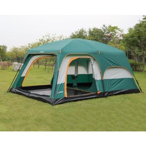 Ultralarge 6 10 12 double layer outdoor 2living rooms and 1hall family camping tent