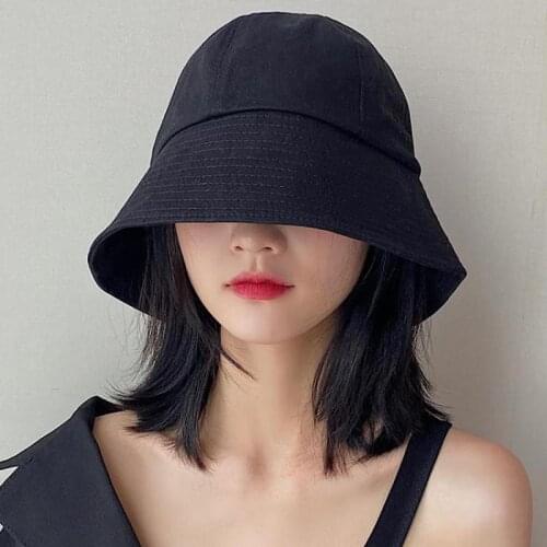 COKK Bucket Hat Women Fisherman Cap Girls Sunshade Sun Hats Black Korean Casual Fall Summer Spring Bob Gorro Hip Hop Windproof