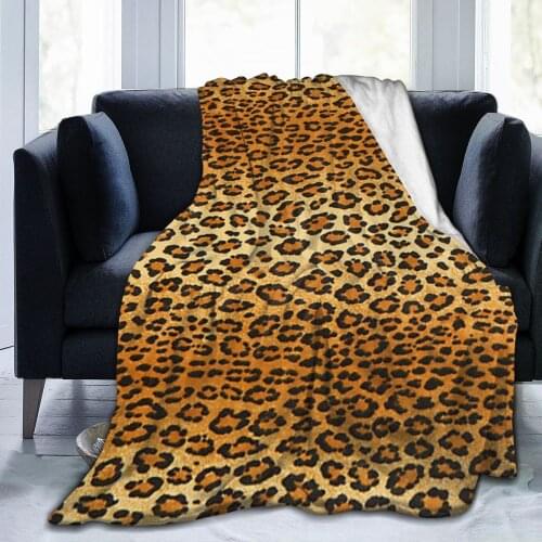 Leopard Print Bed Blankets Wolf Galaxy Plush Bedspread Fox Soft Throw Blanket Planet Black Linen Blanket for Sofa