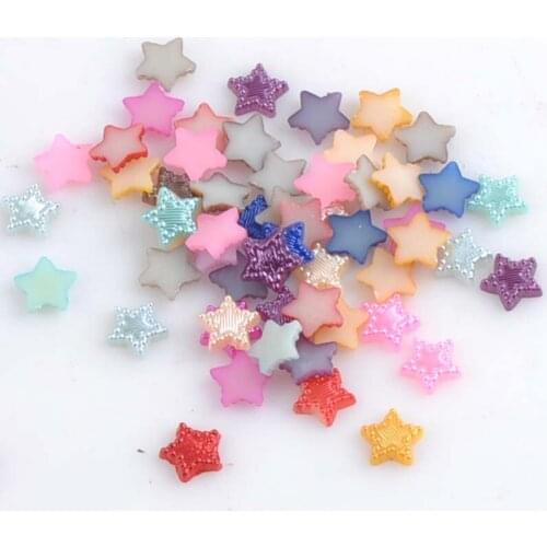 Mix Color Star Shape Imitation Half Round Pearl Flatback Beads for Scrapbook DIY Decoration 100pcs/lot 10mm YKL0428X