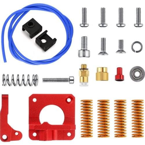 Drive Feeder MK8 Kit Extruder 3D Printer Extruder Frame Kit Blue PEFT Tubing Die Spring for Ender 3 Pro Ender 5 CR-10/ CCR-10S