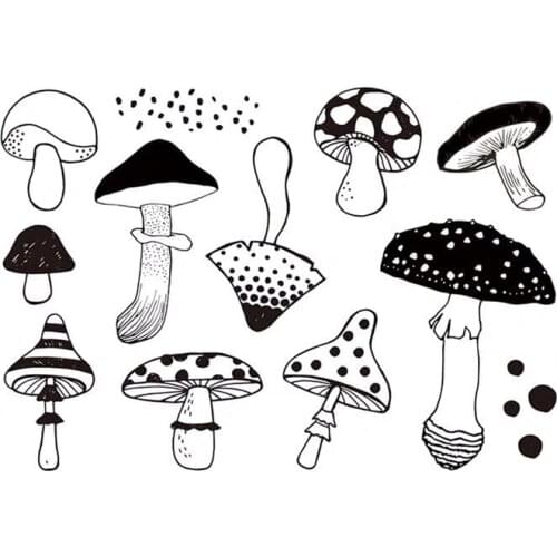 Mushroom Clear Stamp for Scrapbooking Transparent Silicone Rubber DIY Photo Album Decor 114