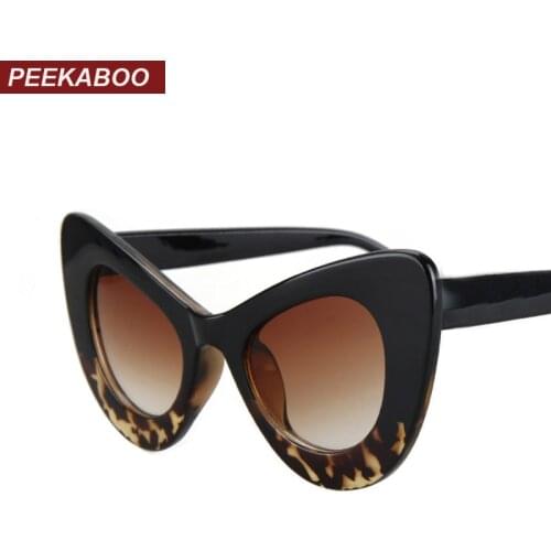 Peekaboo 2017 cat eye vintage sunglasses women top fashion white oversized sexy cat eye sunglasses for women black red lentes