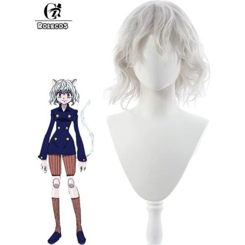 ROLECOS Hunter x Hunter Neferpitou Cosplay Wig Anime Neferpitou Cosplay Wig Women Headwear Synthetic Short Hair Heat resistant