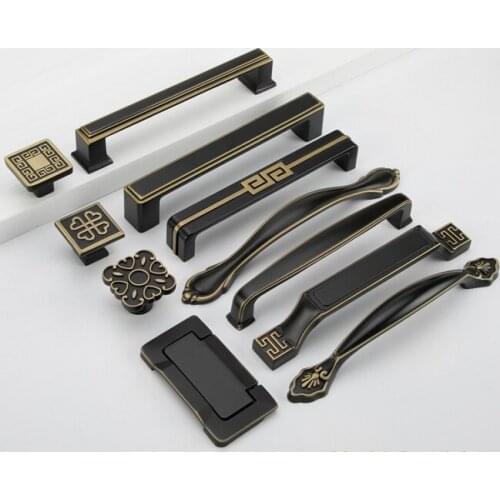 1PCS New Chinese Retro Style Zinc Alloy Cabinet Handles and Knobs Drawer Door Pulls Furniture Hardware