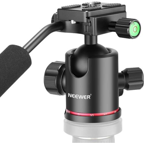 Neewer Heavy Duty Camera Tripod Ball Head with Handle and 1/4 inch Quick Shoe Plate,360 Degree Panoramic Head for Tripod,Monopod