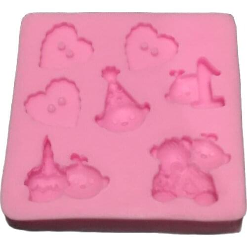 Heart & Clown Shaped Silicone Mold Cake Decoration Fondant Cake 3D Food Grade Silicone Mould H786
