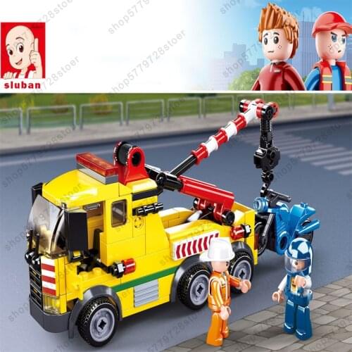 Sluban City Series Truck Station Transport Vehicle Racing Car Building Blocks Assemble Bricks Great Truck Vehicle Boy Toys