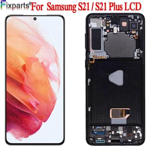 Super AMOLED For Samsung Galaxy S21 Plus S21 LCD Touch Screen For Samsung S21 LCD Display Digitizer For S21 S21+ with Frame