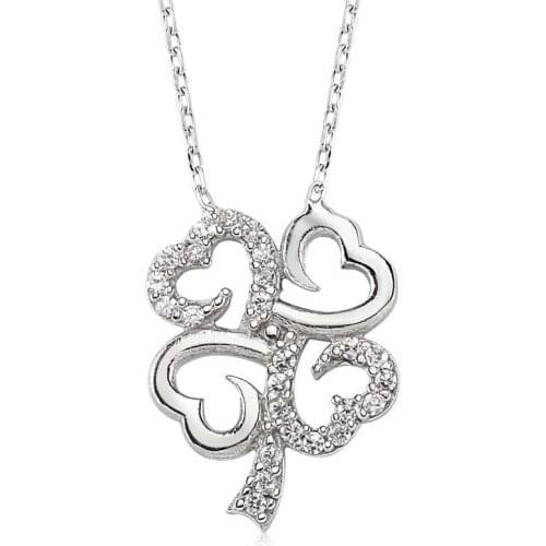 Tevuli 925 Sterling Silver Four Leaf Clover Women Necklace