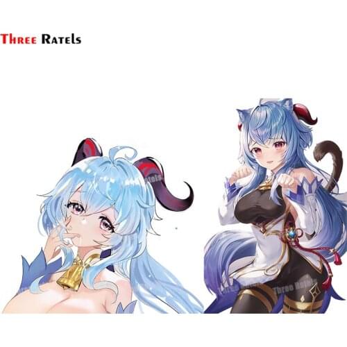 Three Ratels A259 Genshin Impact Horns Skirt Lift Tail Wakum Sticker For Fuel Tank Cap Vinyl Luggage Laptop Motorcycle Decal