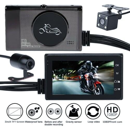 SE600 Motorcycle DVR Dashcam 3.0" Front Rear View Dual Camera 1080P HD G-sensor Motorbike Driving Video Recorder Dash Cam