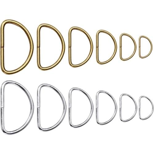 20PCS Vintage Metal D Ring Buckles Garment Clothes DIY Needlework Luggage Sewing Handmade Bag Purse Manual Buttons