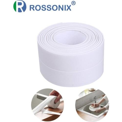 Waterproof Bath Sealing Tape Bathroom Shower Sink Bath Sealing Strip White PVC Self Adhesive Tape Wall Stickers for Kitchen