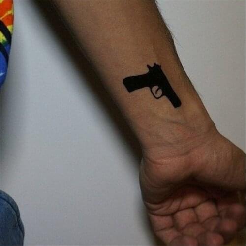 Waterproof Temporary Tattoo Sticker black machine gun tatto flash tatoo fake tattoos for men women