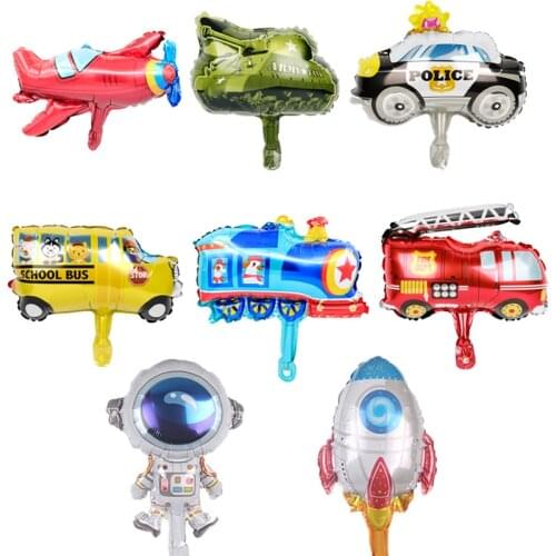6pcs/lot Mini racing car Aluminum foil balloons 3D cute car yellow red black party supplies birthday party decorations kids toys