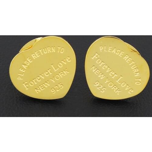 Fine Jewelry Heart Forever Love Earring Gold Women Charm Earring pulseiras Fashion Earrings For Eternal Love Woman