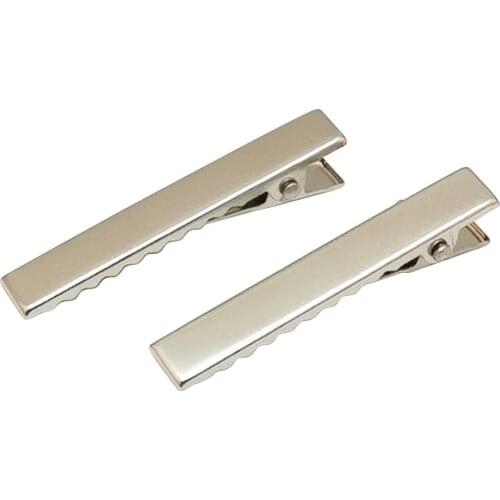 5/30pcs Silver Prong Hair Clips Alligator Hair Clip DIY Hair Jewelry Craft 45mm