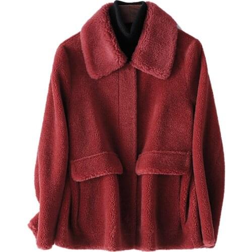 Winter Womens Wool Coat Lapel Long-Sleeved Single-Breasted Soft Delicate Cold-Resistant Warm Ladie Jacket Simple Fashion Casual