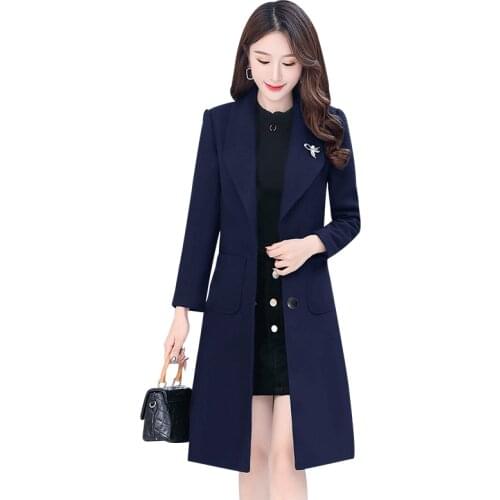 High quality woolen coat female medium long 2019 new winter big size Nizi Ms Slim thickening autumn winter woolen coats Womens