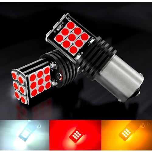 2pcs P21W Led Bulb 1157 P21/5W BAY15D Led 1156 BA15S Lamp 24SMD 3030 Chips Super Bright Auto Light Source Reverse Bulb 12V