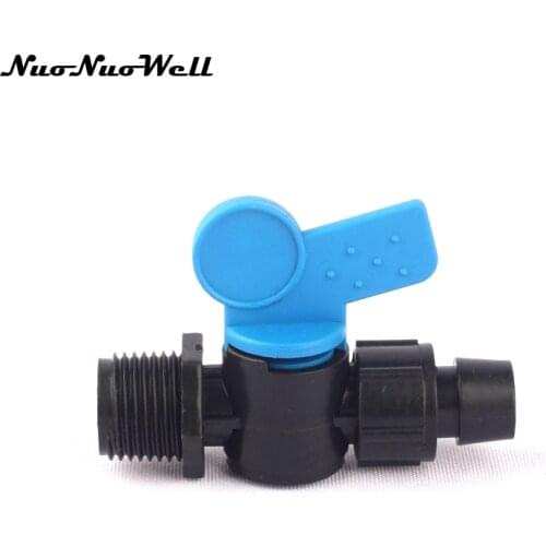 20pcs NuoNuoWell Wholesale 1/2" thread to 16mm Lock Valve Drip Tape Connector Garden Drip Irrigation Watering Drip tape Fittings