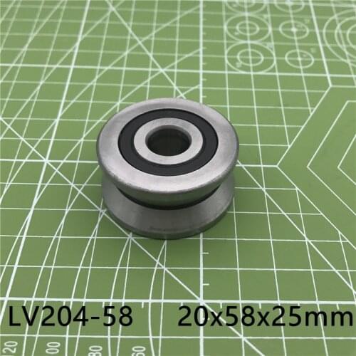 2019 Promotion V Groove Guide Roller Bearings Lv204-58 Zz Lv-58 Rv204/20.58-30 20*58*25 (precision Double Row Balls) Abec-5