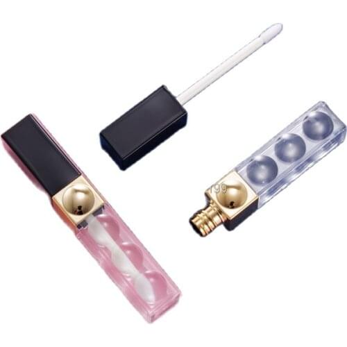 Square Clear Lip Gloss Tube Plastic Refillable Bottle Black Cap Cosmetic Packaging Container Empty Lip Gloss Container 30pcs