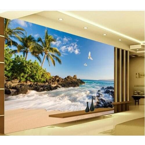 3d wallpaper landscape Seascape mural TV backdrop wallpaper papel de parede 3d mural designs