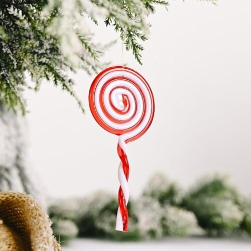 3D Christmas Candy Cane Pendant Hanging Ornament Xmas Tree Party Decor Plastic Candy Christmas Tree Pendant Car Accessory 2021